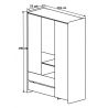 Armoire enfant scandinave 133 cm pin massif blanc laqué Junior
