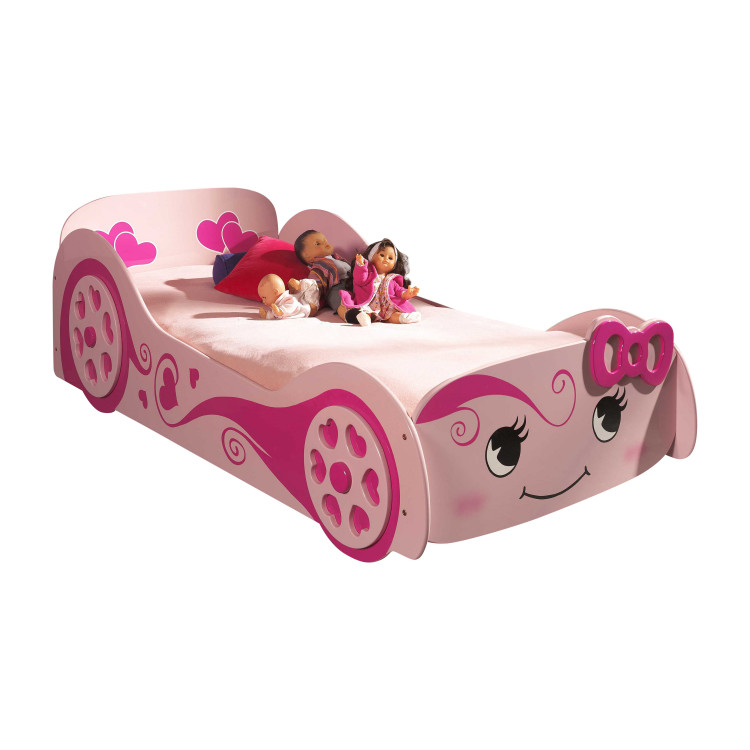 Lit voiture enfant moderne rose Rosie