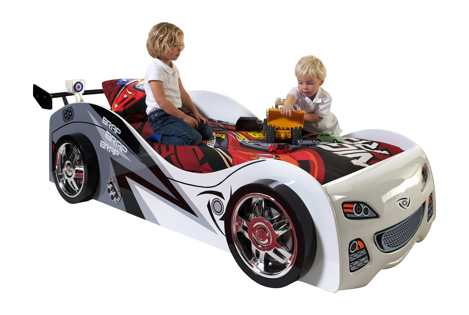 Lit voiture enfant moderne blanc Pole Position