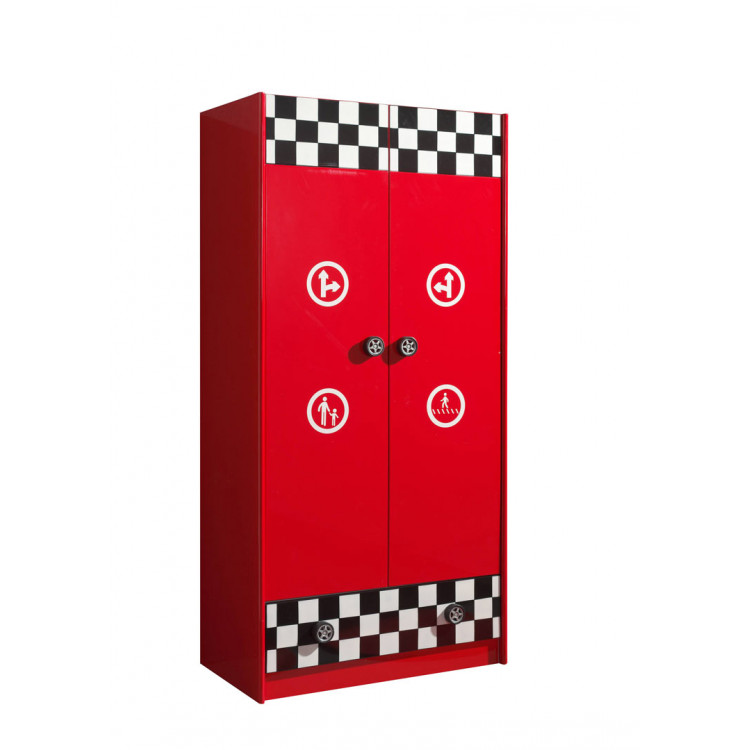 Armoire enfant moderne rouge Bolid