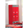 Armoire enfant moderne rouge Bolid