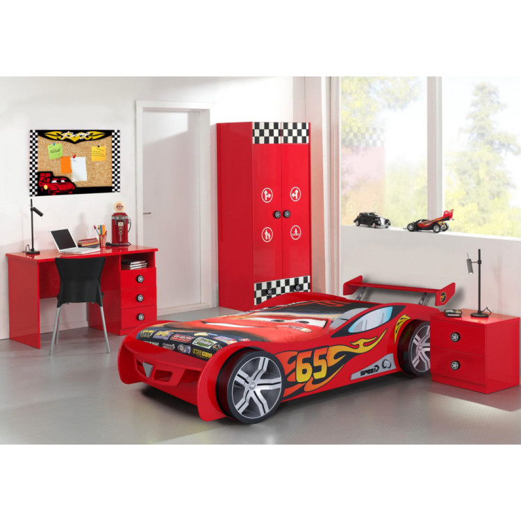 Chambre enfant moderne rouge Bolid