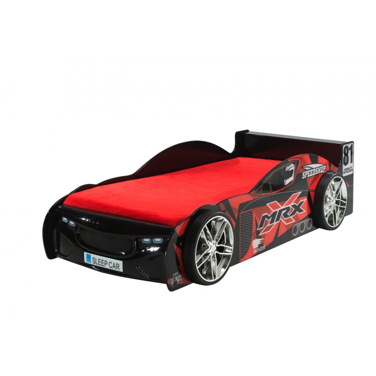 Lit voiture enfant moderne rouge/noir Speedo