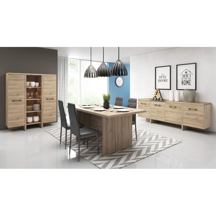 Salle à manger contemporaine coloris chêne Jason