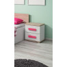 Chevet enfant contemporain blanc/chêne clair Tiago