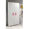 Armoire enfant contemporaine blanc/chêne clair Tiago