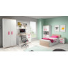 Armoire enfant contemporaine blanc/chêne clair Tiago