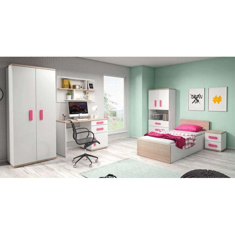 Chambre enfant contemporaine blanc/chêne clair Tiago