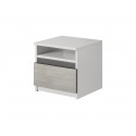 Chevet adulte contemporain chêne clair/blanc/gris Heliane