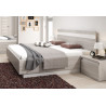 Lit adulte contemporain chêne clair/blanc Josiane