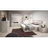 Lit adulte contemporain chêne clair/blanc Josiane