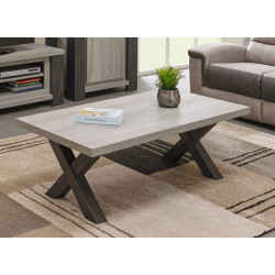 Table basse contemporaine chêne clair/chêne foncé Ariane