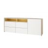 Buffet/bahut contemporain chêne/blanc Lazare