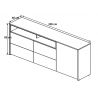 Buffet/bahut contemporain chêne/blanc Lazare