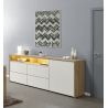 Buffet/bahut contemporain chêne/blanc Lazare
