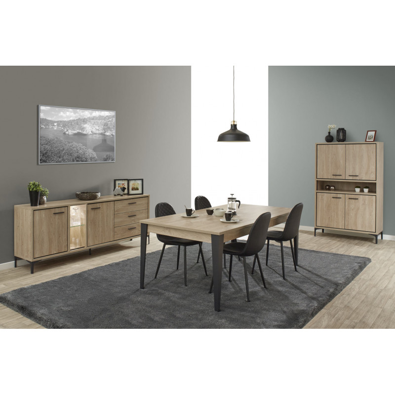 Salle à manger industrielle chêne canberra Montego I Matelpro