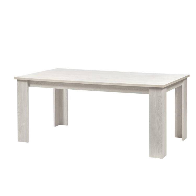 Table de salle à manger contemporaine chêne blanchi Adèce