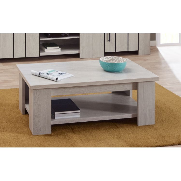 Table basse contemporaine chêne blanchi Adèce