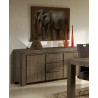 Buffet/bahut contemporain 180 cm bois massif gris brumeux Kalija