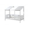 Lit cabane enfant moderne pin massif laqué blanc Madison I