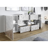 Buffet/bahut design laqué blanc sérigraphié 241 cm Andreasse