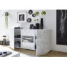 Buffet/bahut design laqué blanc sérigraphié 181 cm Andreasse