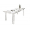 Table de salle à manger extensible design laqué blanc sérigraphié Andreasse