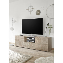 Meuble TV moderne 181 cm chêne samoa Orlane
