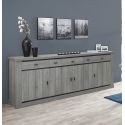 Buffet/bahut contemporain 248 cm chêne gris Corrie