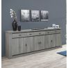 Buffet/bahut contemporain 248 cm chêne gris Corrie