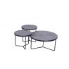Tables basses industrielles béton/noir (lot de 3) Dora
