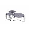 Tables basses industrielles béton/noir (lot de 3) Dora