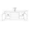 Buffet/bahut contemporain 210 cm pin blanc Agathe