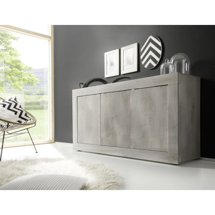 Buffet/bahut contemporain 160 cm pin blanc Albina