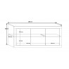 Buffet/bahut contemporain 160 cm pin blanc Albina