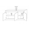 Buffet/bahut contemporain 160 cm pin blanc Albina