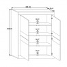 Vaisselier/argentier contemporain pin blanc Albina