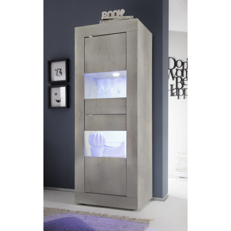 Vitrine contemporaine 61 cm pin blanc Agathe