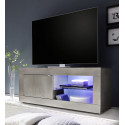 Meuble TV contemporain 140 cm pin blanc Albina