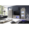 Meuble TV contemporain 140 cm pin blanc Albina