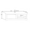 Meuble TV contemporain 140 cm pin blanc Albina