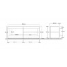 Meuble TV contemporain 140 cm pin blanc Albina