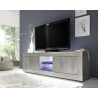 Meuble TV contemporain 181 cm pin blanc Agathe