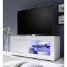 Meuble TV moderne 140 cm blanc Agathe