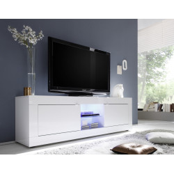 Meuble TV moderne 181 cm blanc Agathe