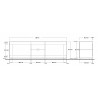 Meuble TV moderne 181 cm blanc Agathe