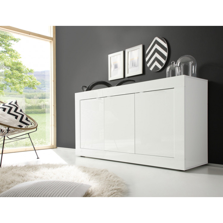 Buffet/bahut moderne 160 cm blanc Agathe