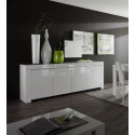 Buffet/bahut moderne laqué blanc brillant 210 cm Twist