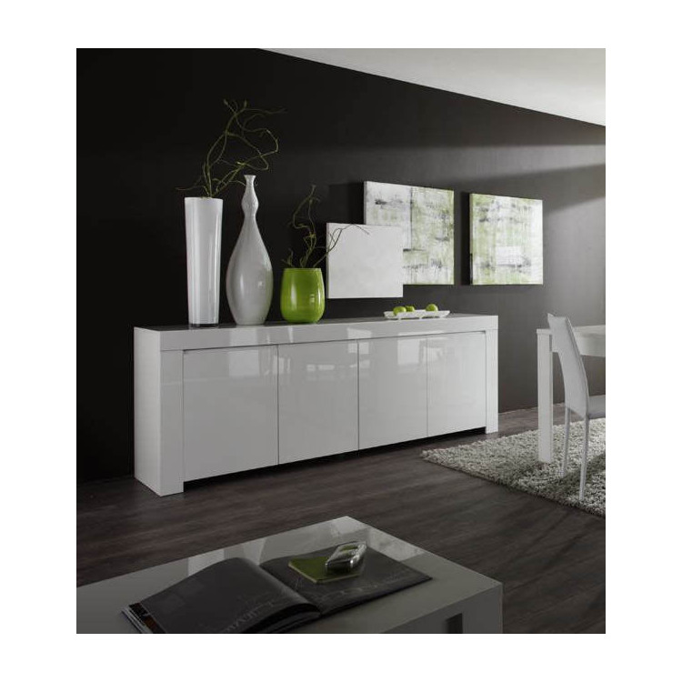 Buffet/bahut design laqué blanc 210 cm Twist
