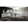 Buffet/bahut moderne laqué blanc brillant 210 cm Twist